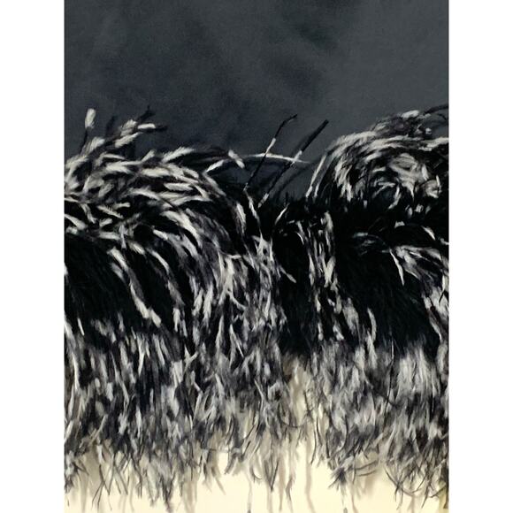 Per Se by‎ Carlisle Satin Pencil Mini Skirt with Feather Hemline. sz 6 Gorgeous! - Picture 4 of 6